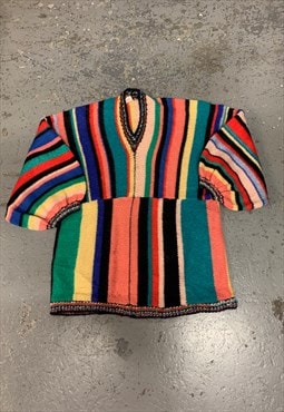 Vintage Striped Patterned Jumper Cottagecore Chunky Knit