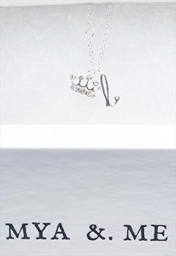 L Crown Initial Anklet 925 Sterling Silver