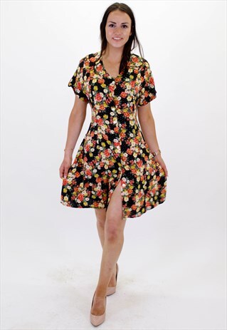 VINTAGE SUMMER FLORAL DRESS