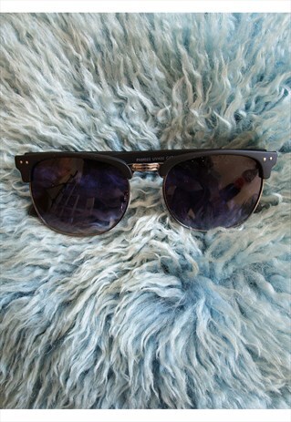 CLUB MASTER STYLE BLACK TINT SUNGLASSES UV400