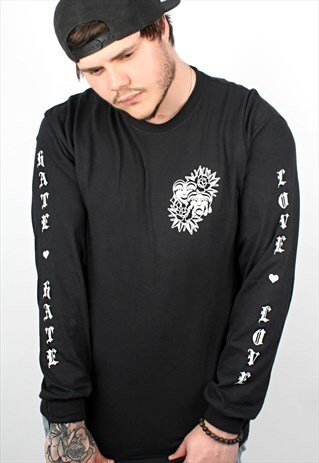 LOVE & HATE BLACK LONG SLEEVE T-SHIRT
