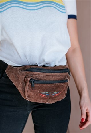 VINTAGE 90S' FESTIVAL SUEDE UNISEX BUM BAG