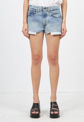 VINTAGE BLUE LEVI'S 555 FIT REWORKED DENIM MINI SHORTS