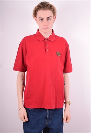 GIANFRANCO FERRE MENS VINTAGE POLO SHIRT LARGE RED 90'S
