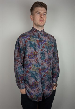 PURE SILK PATTERNED SHIRT