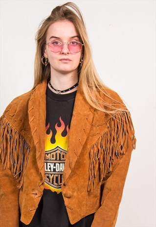VINTAGE 70'S SUEDE TASSEL FRINGE JACKET