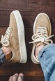 CLASSIC SUEDE SNEAKERS CHUNKY SOLE SKATER SHOES IN IN CREAM