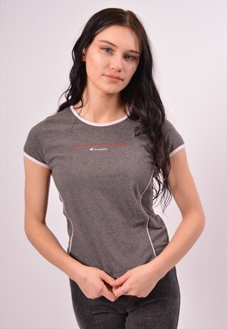 VINTAGE CHAMPION T-SHIRT TOP GREY