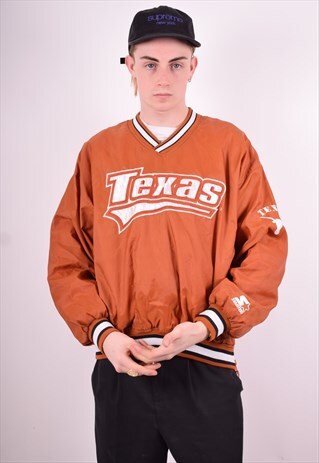 STARTER MENS VINTAGE PULLOVER JACKET LARGE BROWN 90'S