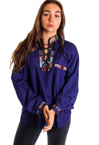 VINTAGE PATTERNED TUNIC SHIRT S959