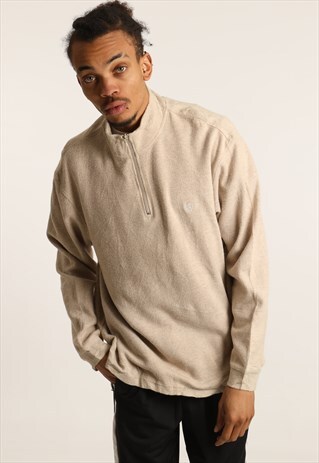 VINTAGE CHAPS EMBROIDERED LOGO 1/4 ZIP SWEATSHIRT
