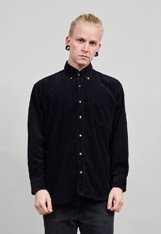 VINTAGE 90'S BLACK CORDUROY SHIRT