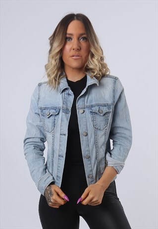 DENIM JACKET OLD NAVY VINTAGE FITTED UK 10 (GK4C)