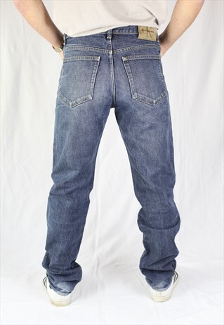 MENS VINTAGE CALVIN KLEIN JEANS W32 L34 STRAIGHT ZIP FLY 90S