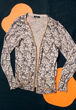 Vintage Y2K Morgan de Toi Cardigan in Leopard Gold