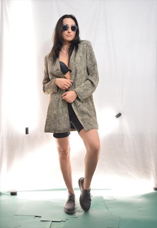 VINTAGE RETRO SNAKE PRINT BLAZER