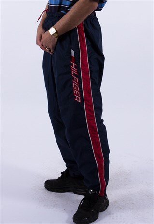 VINTAGE SPELL OUT TOMMY HILFIGER TRACKSUIT BOTTOMS