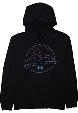 Vintage 90's Under Armour Hoodie Pullover Spellout Black