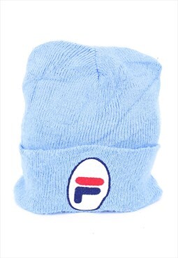 Vintage Fila Beanie Light Blue With Embroidered Logo Patch