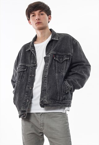 VINTAGE LEVIS TRUCKER 90S GREY DENIM JEANS