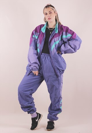 VINTAGE 90S PURPLE FULL TRACKSUIT SPORTSWEAR /A4066