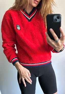 Teddy Red 70s Pullover / Sweater 