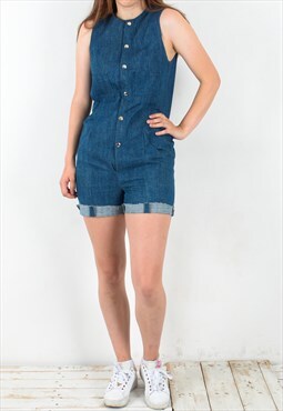 Vintage Women's 90's L Denim Jean Overall Dungaree Pinafore