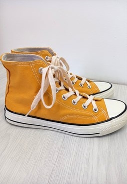 Converse Trainers Mustard Yellow High Tops