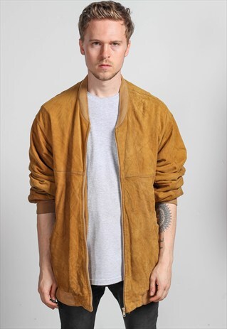VINTAGE OVERSIZED SUEDE BOMBER JACKET