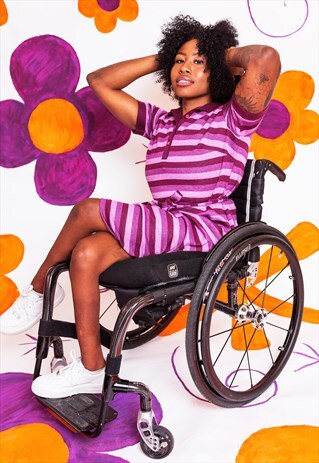 PURPLE STRIPEY 90'S DRESS