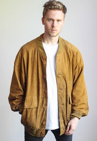 VINTAGE OVERSIZED SUEDE BOMBER JACKET