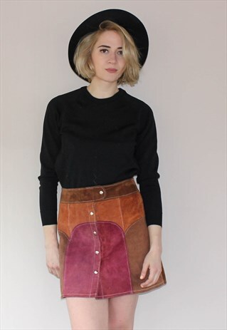 VINTAGE BLACK HIGH NECK CRIMPLENE JUMPER