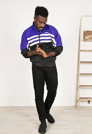 LAST UNIT SALE / VINTAGE 80S USA ADIDAS SHELL SPORT JACKET