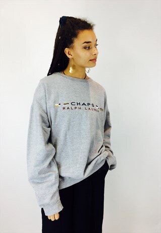 RALPH LAUREN CHAPS FLAG EMBROIDERED SWEATSHIRT