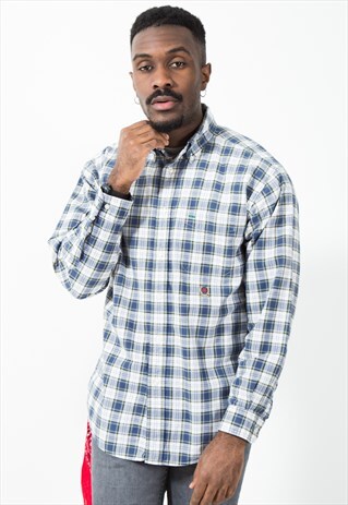 VINTAGE 80S CLASSIC TOMMY HILFIGER CHECK SHIRT / S5525