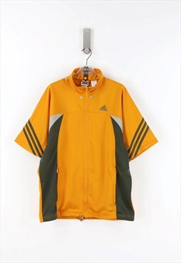 Adidas Vintage 90's Zip Short Sleeve Sweatshirt in Orange - 