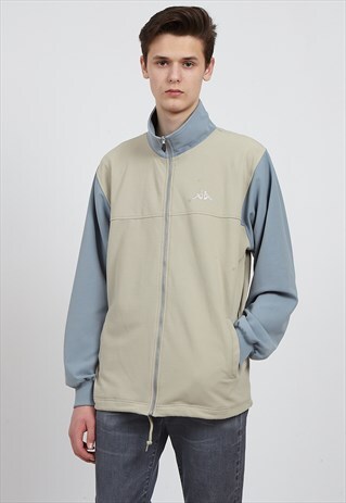 VINTAGE BEIGE GREY KAPPA ZIP TRACK JACKET