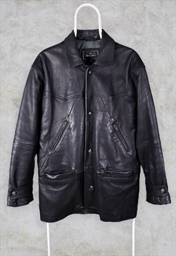 Vintage Nickleby's Black Leather Jacket Genuine XL