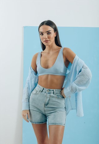 MID LENGTH DENIM SHORTS