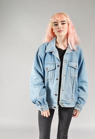 VINTAGE LINED LIGHT BLUE DENIM JACKET