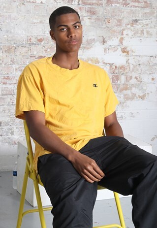 VINTAGE CHAMPION LOGO T-SHIRT YELLOW