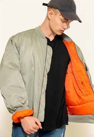 VINTAGE 90S GREY BOMBER JACKET