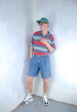 Vintage 90's board light blue festival baggy denim shorts 
