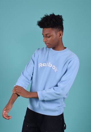 VINTAGE REEBOK BABY BLUE EMBROIDERED SWEATSHIRT