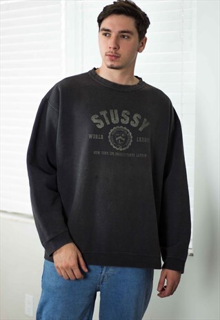 VINTAGE STUSSY LOGO SWEATSHIRT 90S XL 20.7