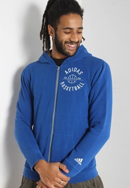 Vintage Adidas Zip Up Hoodie Blue