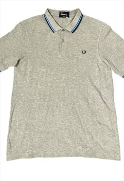 Mens Fred Perry grey slim fit polo shirt