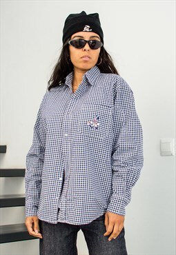 Vintage 90s Disney Cartoon Back Embroidered Checked Shirt