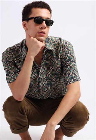 VINTAGE ABSTRACT SILK SHIRT