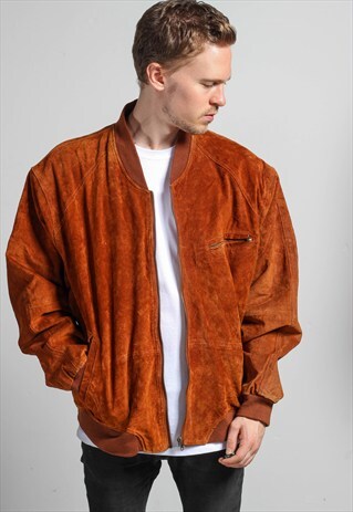 VINTAGE OVERSIZED SUEDE BOMBER JACKET